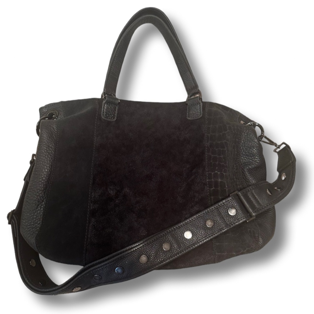 Hammitt Large Leather/Suede Crossbody Satchel